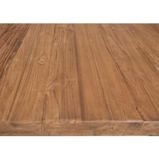 mutoni Tavolo 220x100 cm - teak naturale riciclato - metallo argento antico  