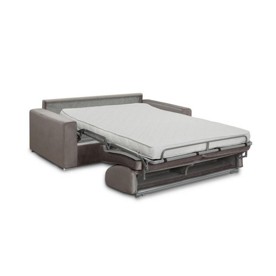 Vente-unique Schlafsofa mit Matratze 4-Sitzer Samt - Dunkelblau - Liegefläche: 160 cm - Matratzenhöhe: 16 cm mit Memory Schaum - CALITO  