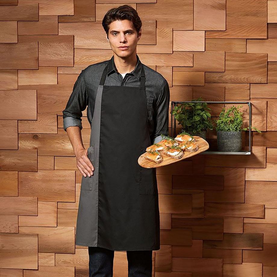 PREMIER  Schürze mit kontrastfarbener Einsatz 