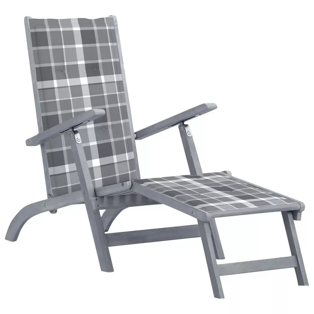 Chaise Vidaxl exterieur non pliable en acacia gris