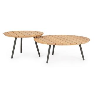 mutoni Table basse de jardin Ivissa anthracite (set de 2)  