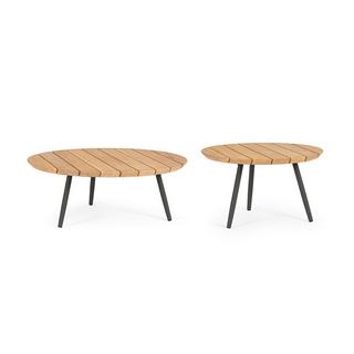 mutoni Table basse de jardin Ivissa anthracite (set de 2)  