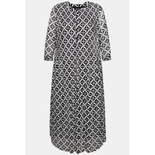 Ulla Popken  Robe maxi en mesh, doublée. Décolleté rond et manches 3/4. 