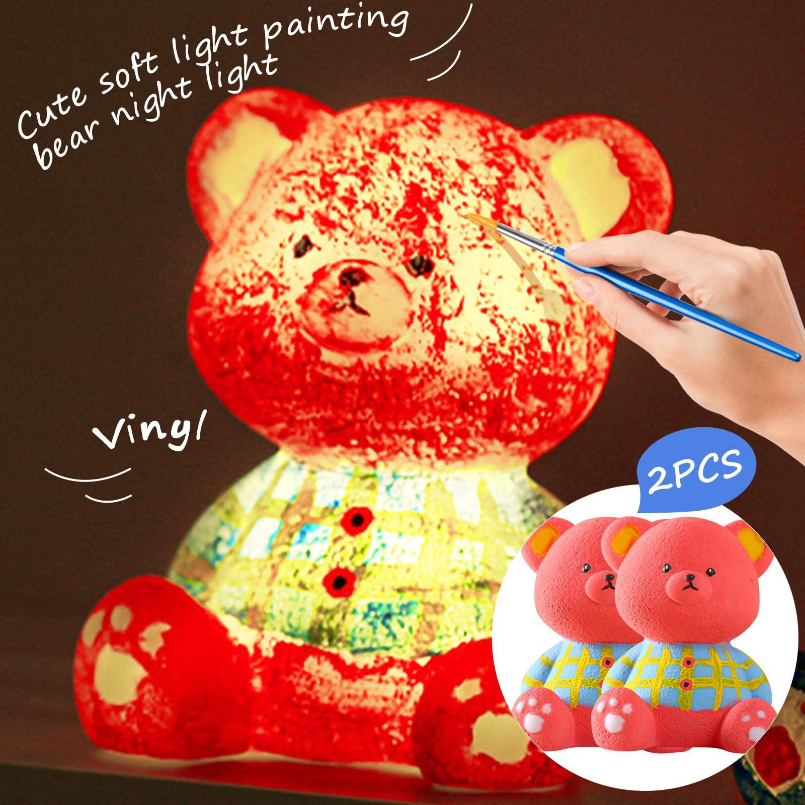 Activity-board  Set de peinture d'ours DIY - cadeau d'anniversaire, lampe d'ours 3D pour la peinture et comme veilleuse 