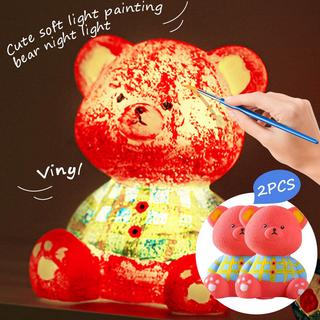 Activity-board  Set de peinture d'ours DIY - cadeau d'anniversaire, lampe d'ours 3D pour la peinture et comme veilleuse 