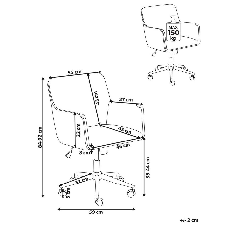 Beliani Chaise de bureau en Velours Glamour ALTONA  