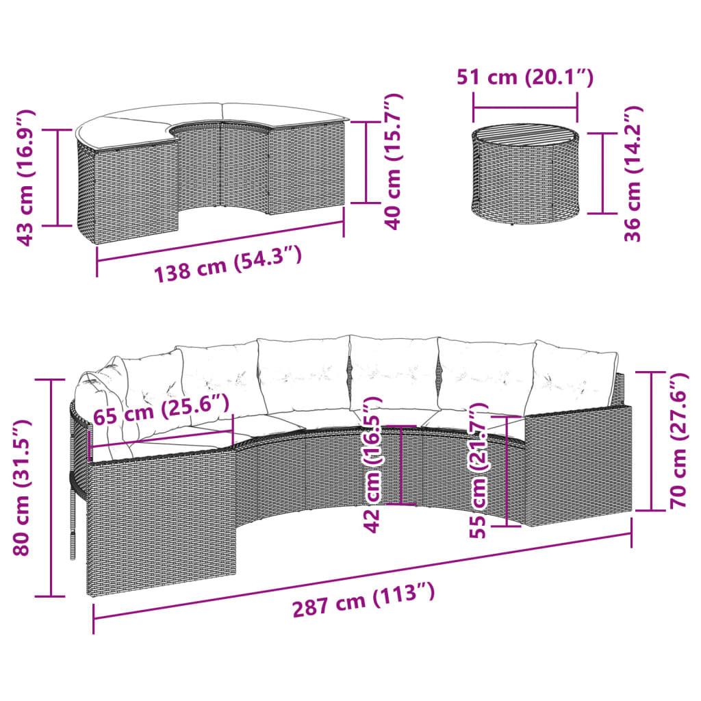 VidaXL set divano da giardino Polirattan  