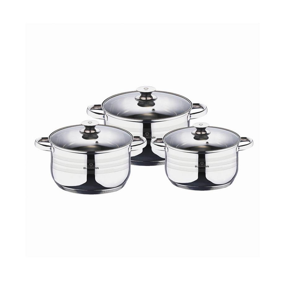 Set de 6 casseroles en acier inoxydable Gourmet Line