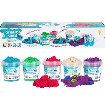Buntes Sand-Set in 5 Farben, 5 Sandteig-Zubehörteile – Spielsand für drinnen, magische Knetsand-Geschenke für Kinder