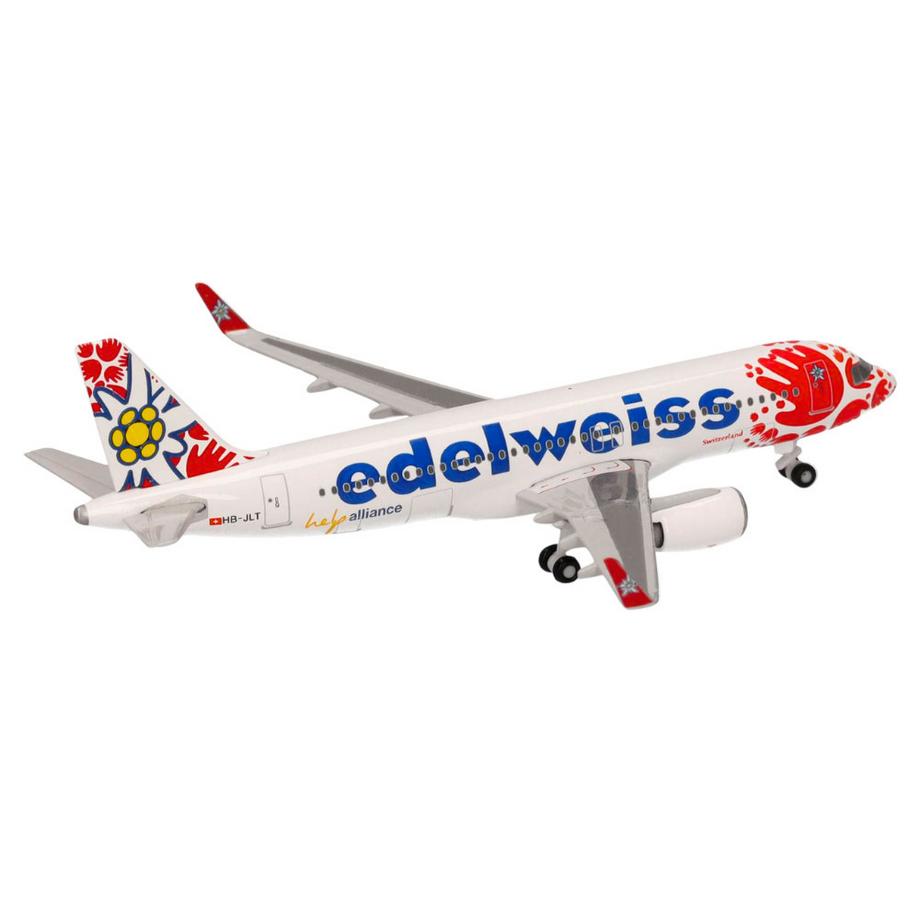 Herpa  Snap-Fit Flugzeugmodell Edelweiss Air Airbus A320 Help Alliance (1:200) 