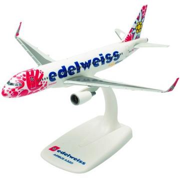 Snap-Fit Modèle d'avio Edelweiss Air Airbus A320 Help Alliance (1:200)