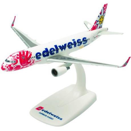Herpa  Snap-Fit Flugzeugmodell Edelweiss Air Airbus A320 Help Alliance (1:200) 