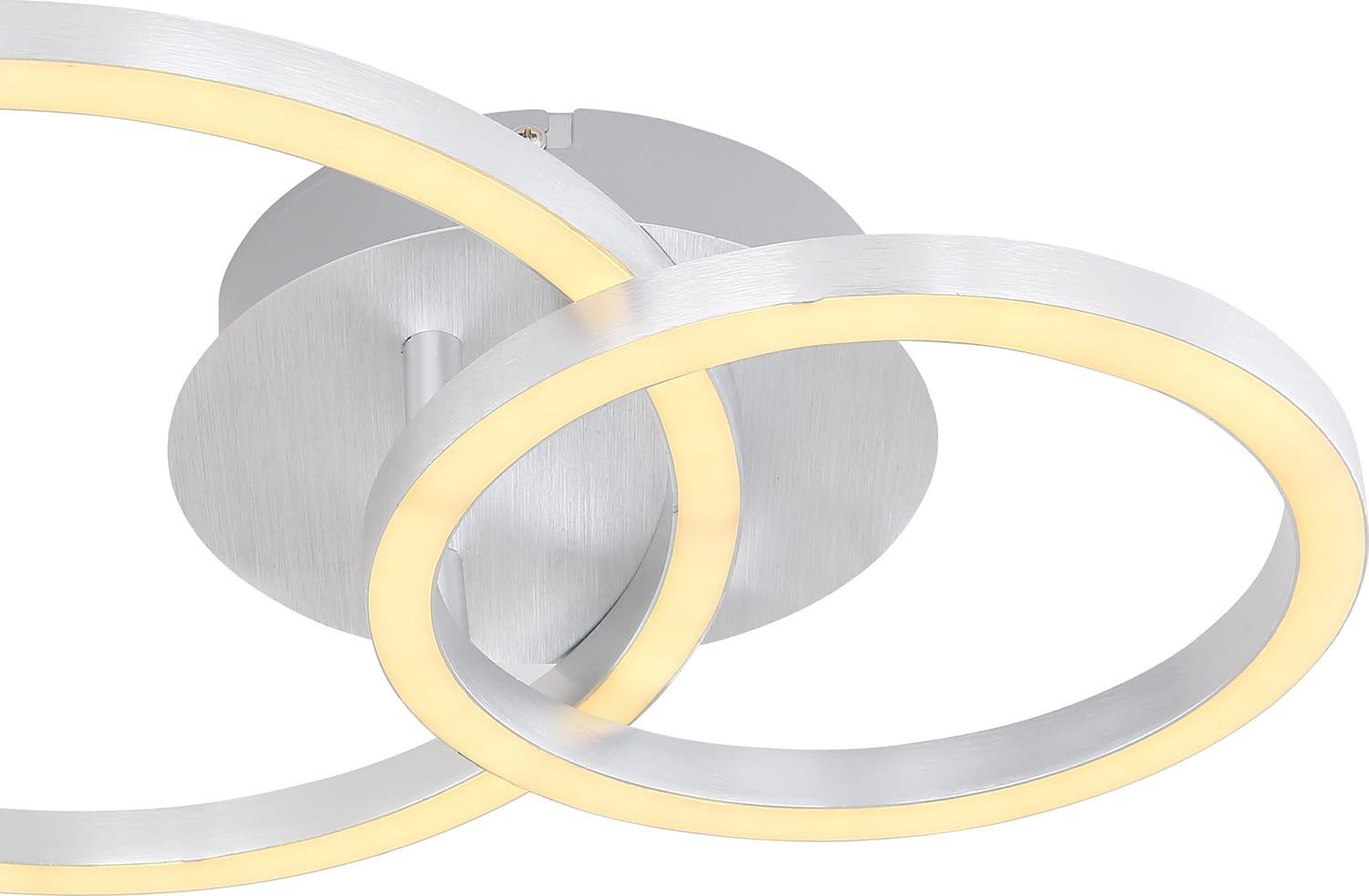 mutoni Plafonnier Reggy Aluminium brossé LED  