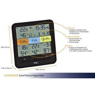 TFA Dostmann TFA-Dostmann 30.3060.01.IT Temperatur- & Feuchtigkeitssensor Drinnen/Draußen Freistehend Kabellos  