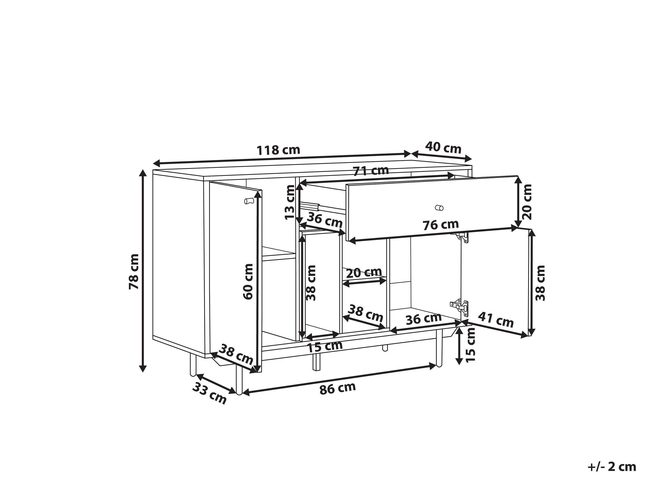 Beliani Sideboard aus Faserplatte Retro ITACA  