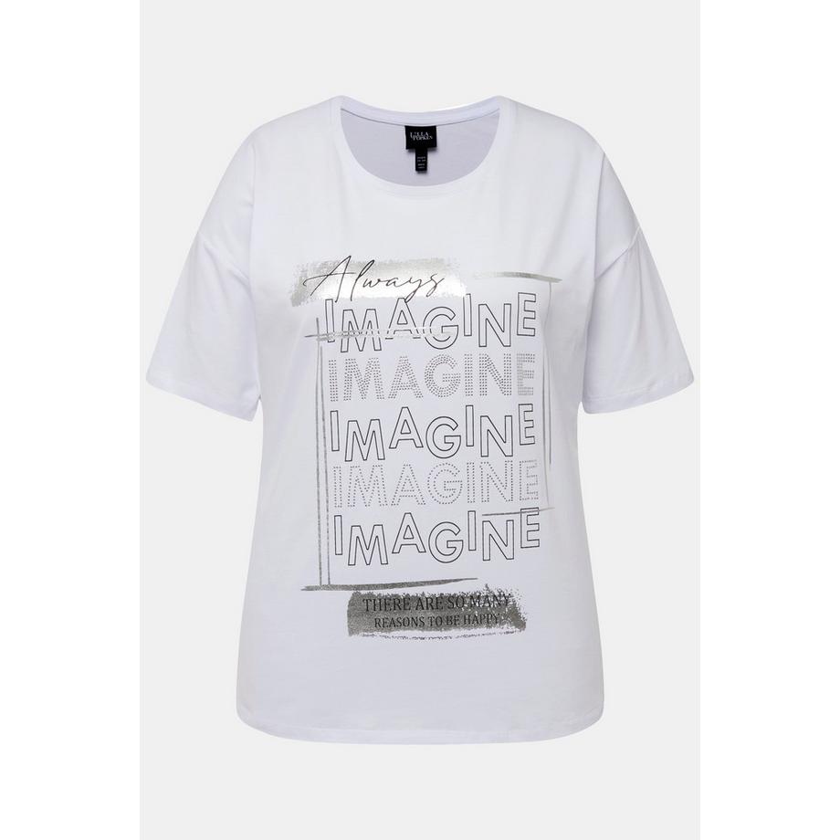 Ulla Popken Imagine Applicazioni Girocollo Mezze Maniche T-Shirt  