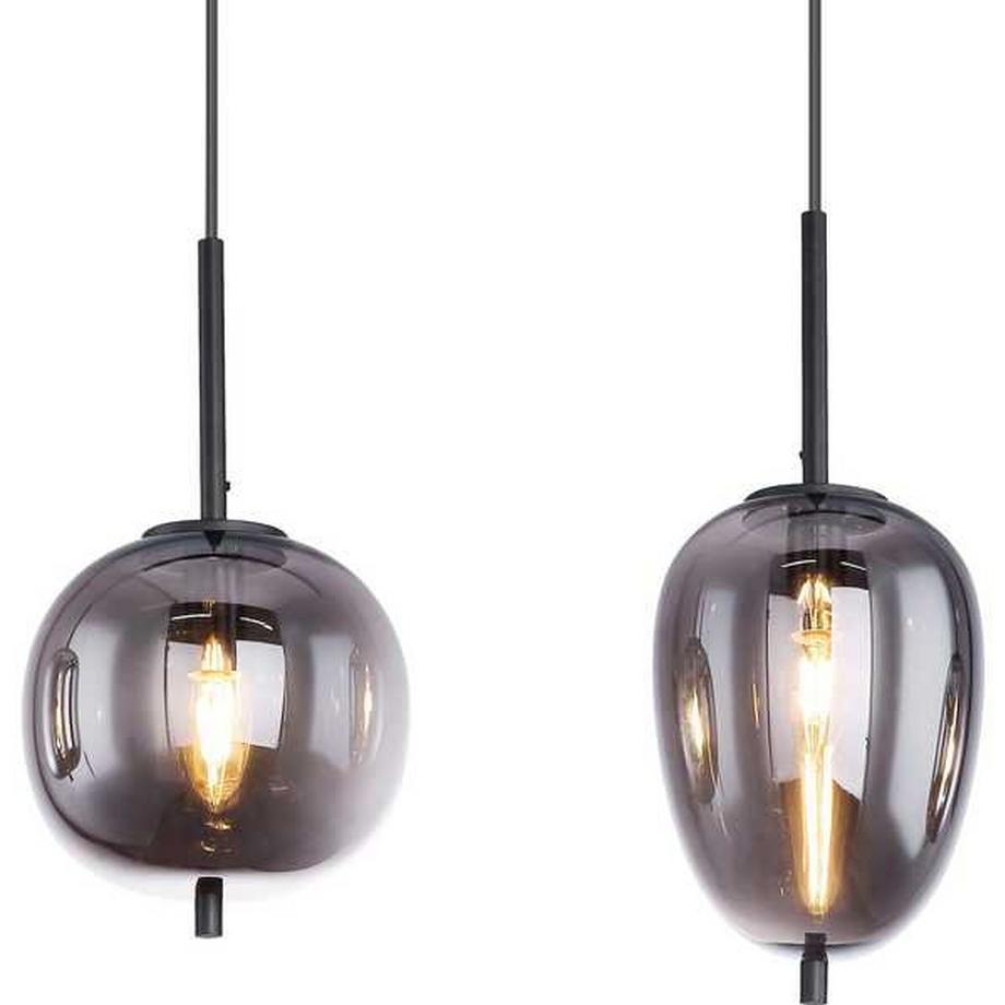 mutoni Lampe à suspension Blacky métal noir 4xE14  