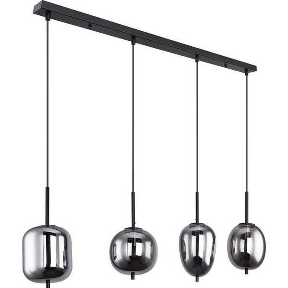 mutoni Lampe à suspension Blacky métal noir 4xE14  