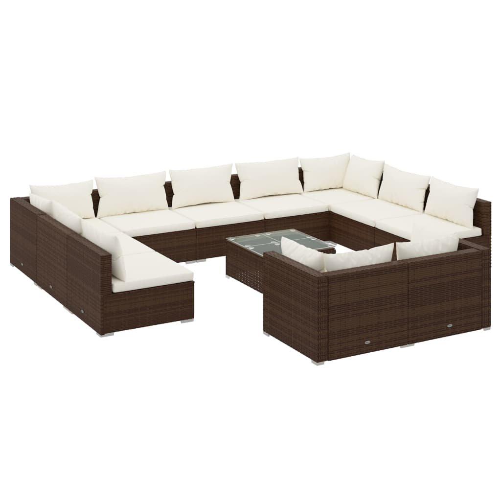 VidaXL set lounge giardino Polirattan  