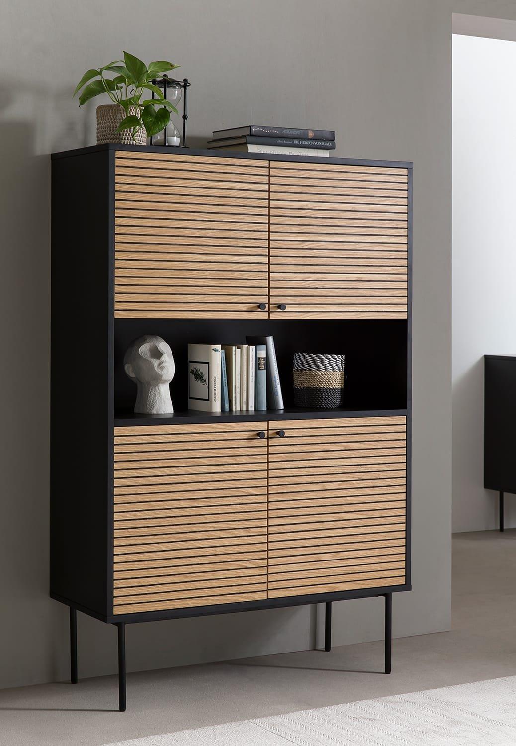 mutoni Highboard Echtholzfurnier 100x40x155  