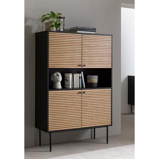 mutoni Credenza in vero legno impiallacciato 100x40x155 nero  