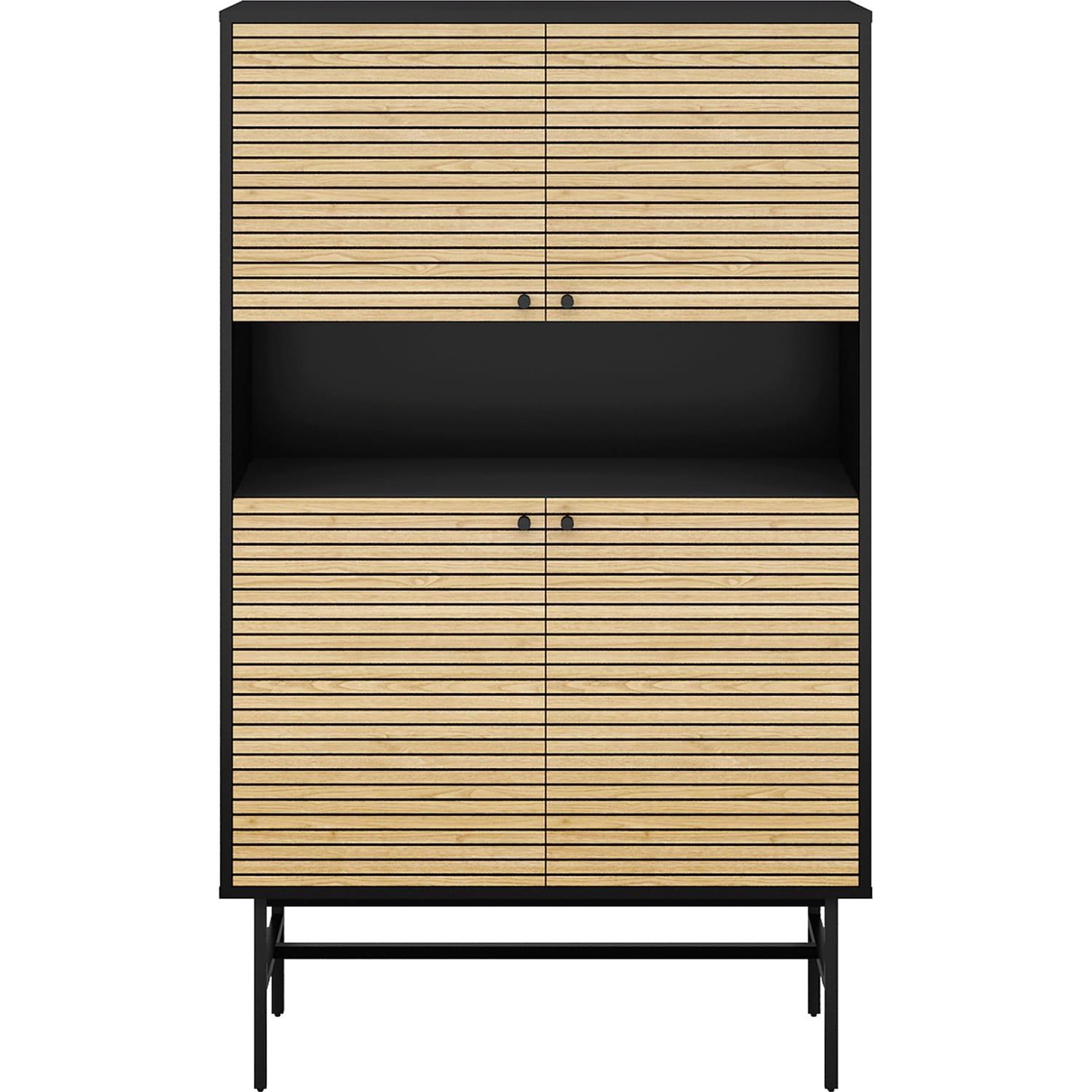 Image of Highboard Echtholzfurnier 100x40x155 Highboard Echtholzfurnier 100x40x155