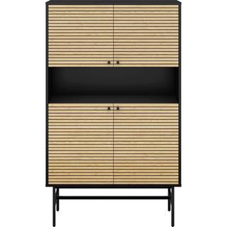 mutoni Credenza in vero legno impiallacciato 100x40x155 nero  