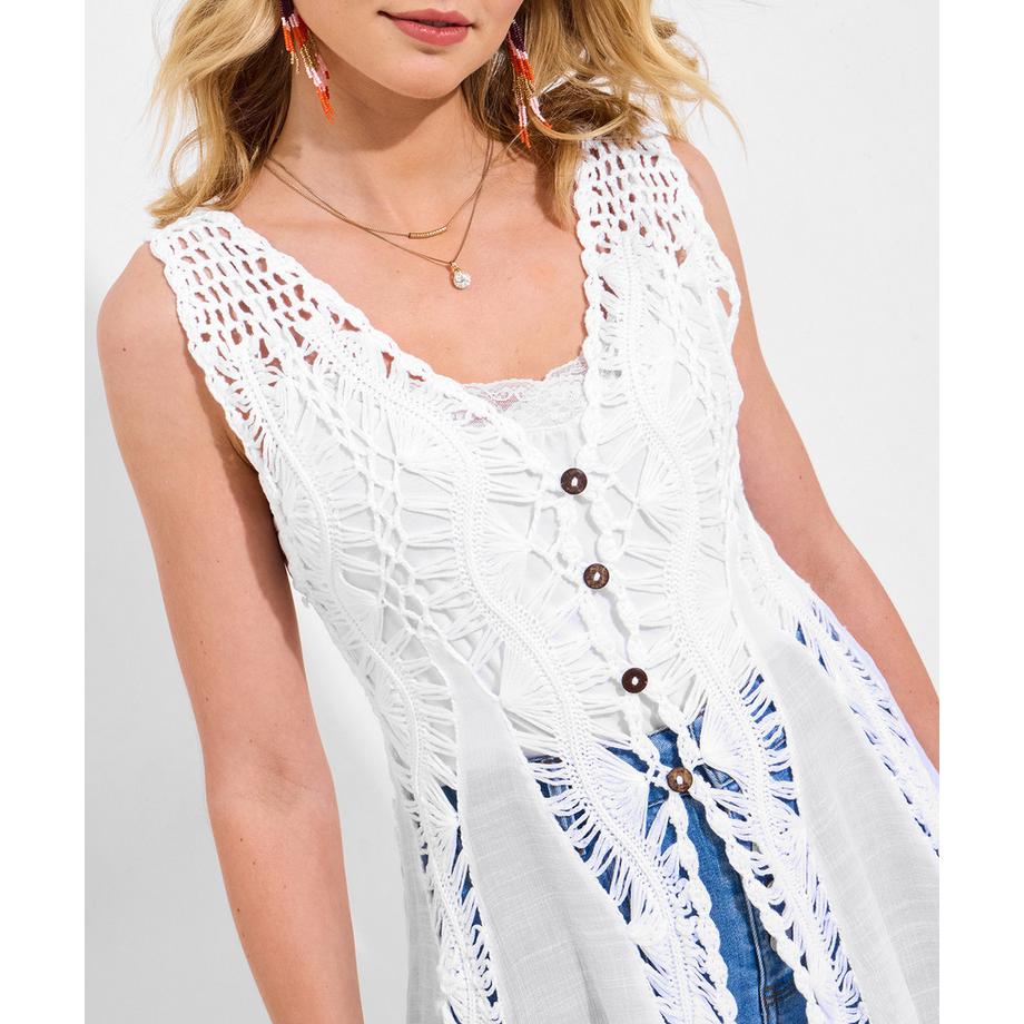 Joe Browns Ärmelloses Häkeltop mit Taschentuch-Saum  