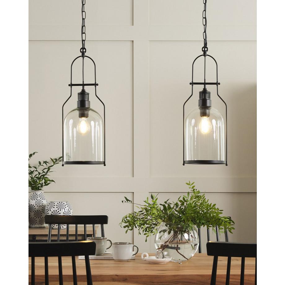 Beliani Lot de 2 lampes suspendues en Métal Industriel BASHILO  