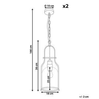 Beliani Set di 2 lampadari en Ferro Industriale BASHILO  