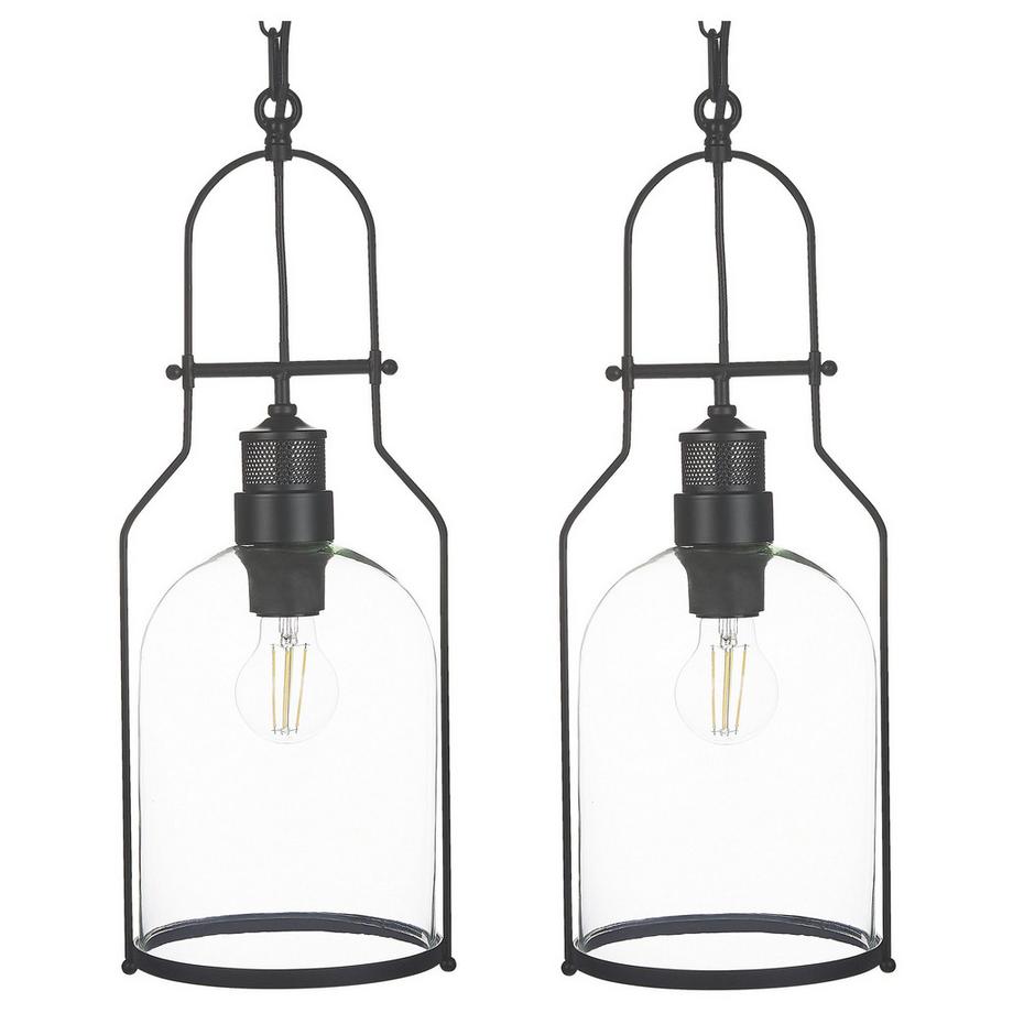 Lot de 2 lampes suspendues en Métal Industriel BASHILO