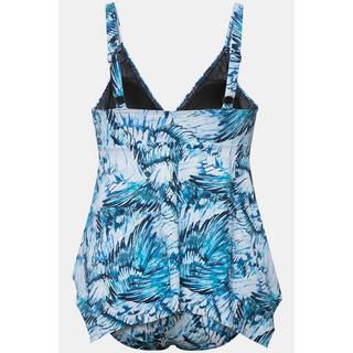 Ulla Popken  Tankini con ali, apertura, coppe morbide, orlo a punte e materiale riciclato 