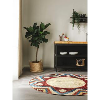 Benuta Tapis d'extérieur & intérieur rond Kenya Multicouleur  