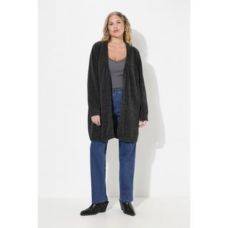 Ulla Popken  Cardigan dal taglio oversize e aperto in ciniglia con scollo a V 