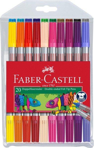 Faber-Castell FABER-CASTELL Doppelfasermaler 1/3-5mm 151119 20 Farben, Etui  