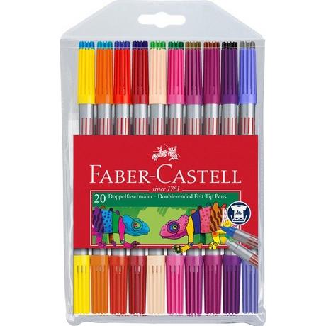 Faber-Castell FABER-CASTELL Doppelfasermaler 1/3-5mm 151119 20 Farben, Etui  