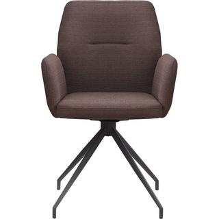 mutoni Chaise avec accoudoirs Gravina marron  