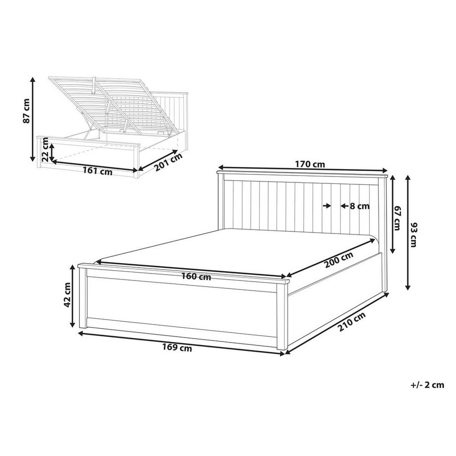 Beliani Letto contenitore en Legno di pino  LAMBRES  