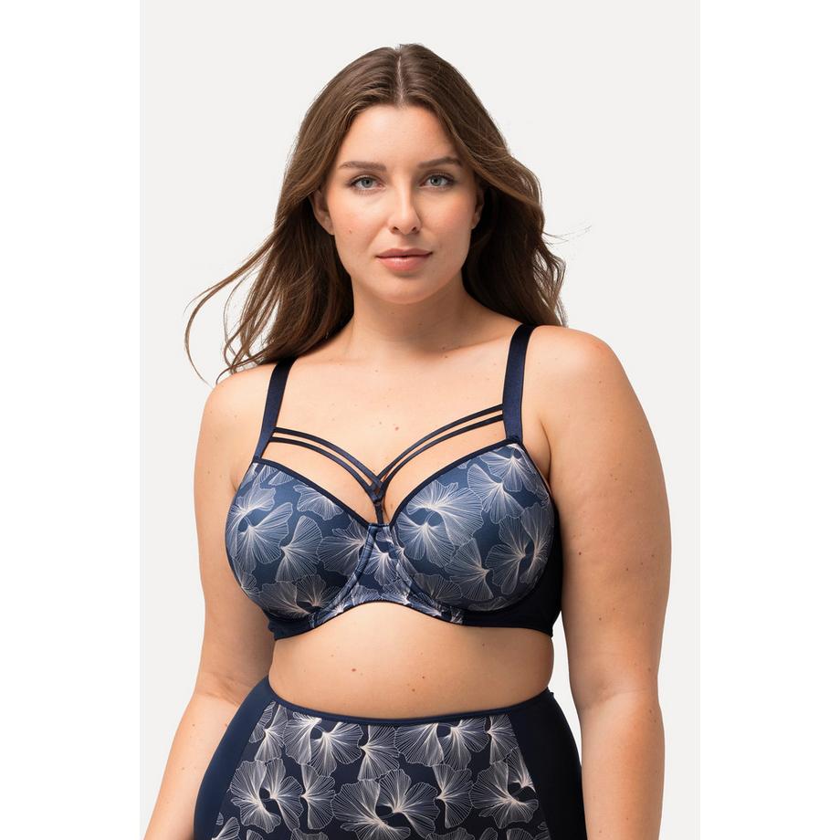 Ulla Popken Reggiseno con ferretto fantasia ginkgo coppe morbide  