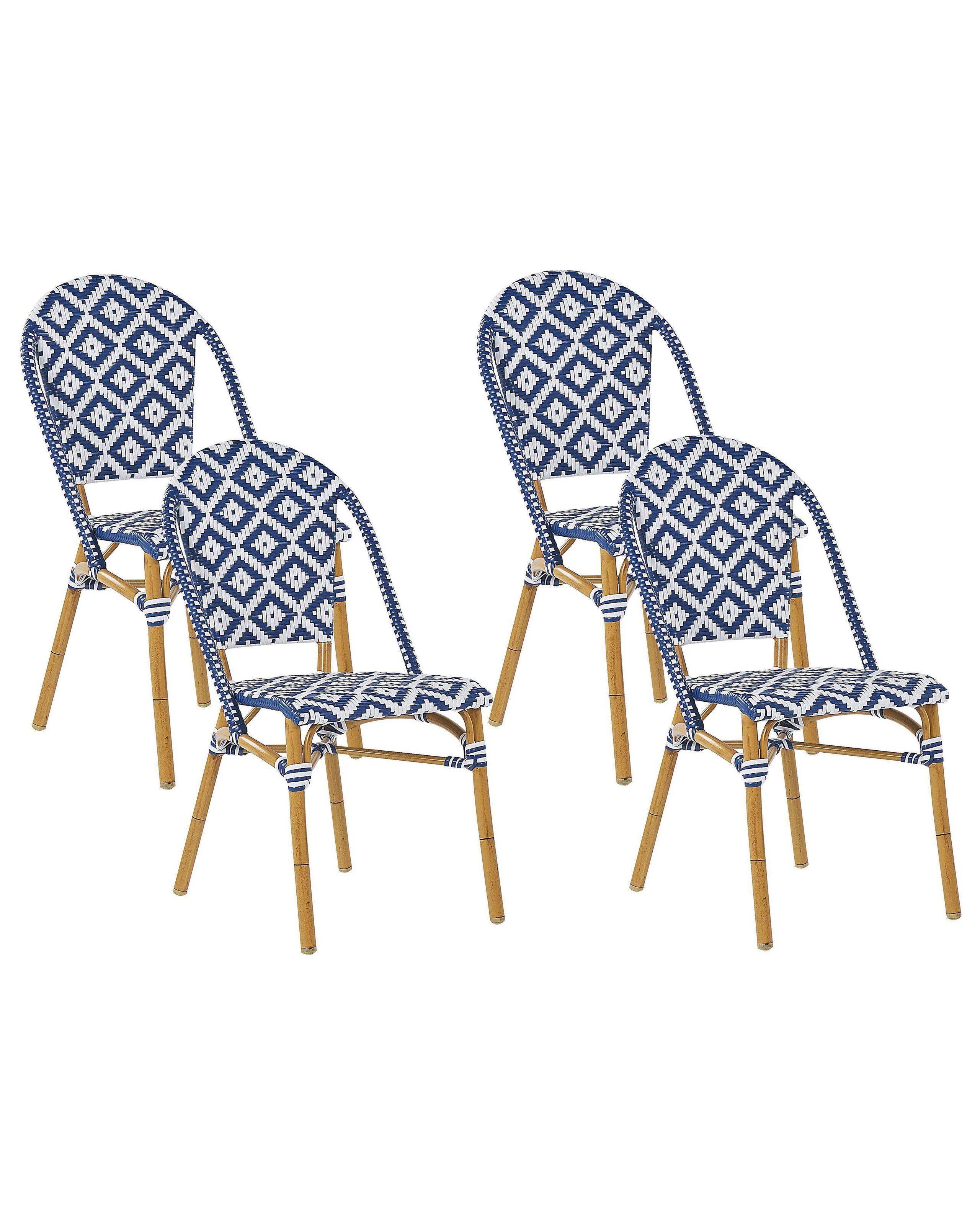 Beliani Lot de 4 chaises en Polyrotin Rétro RIFREDDO  