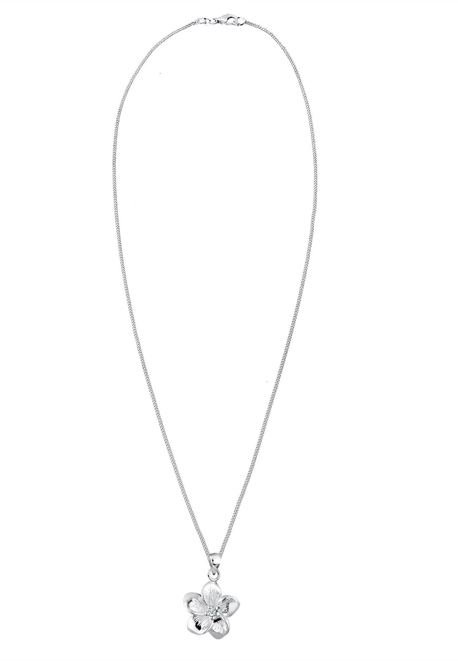 Elli  Halskette Frangipani Blüte Diamant (0.03 Ct) 