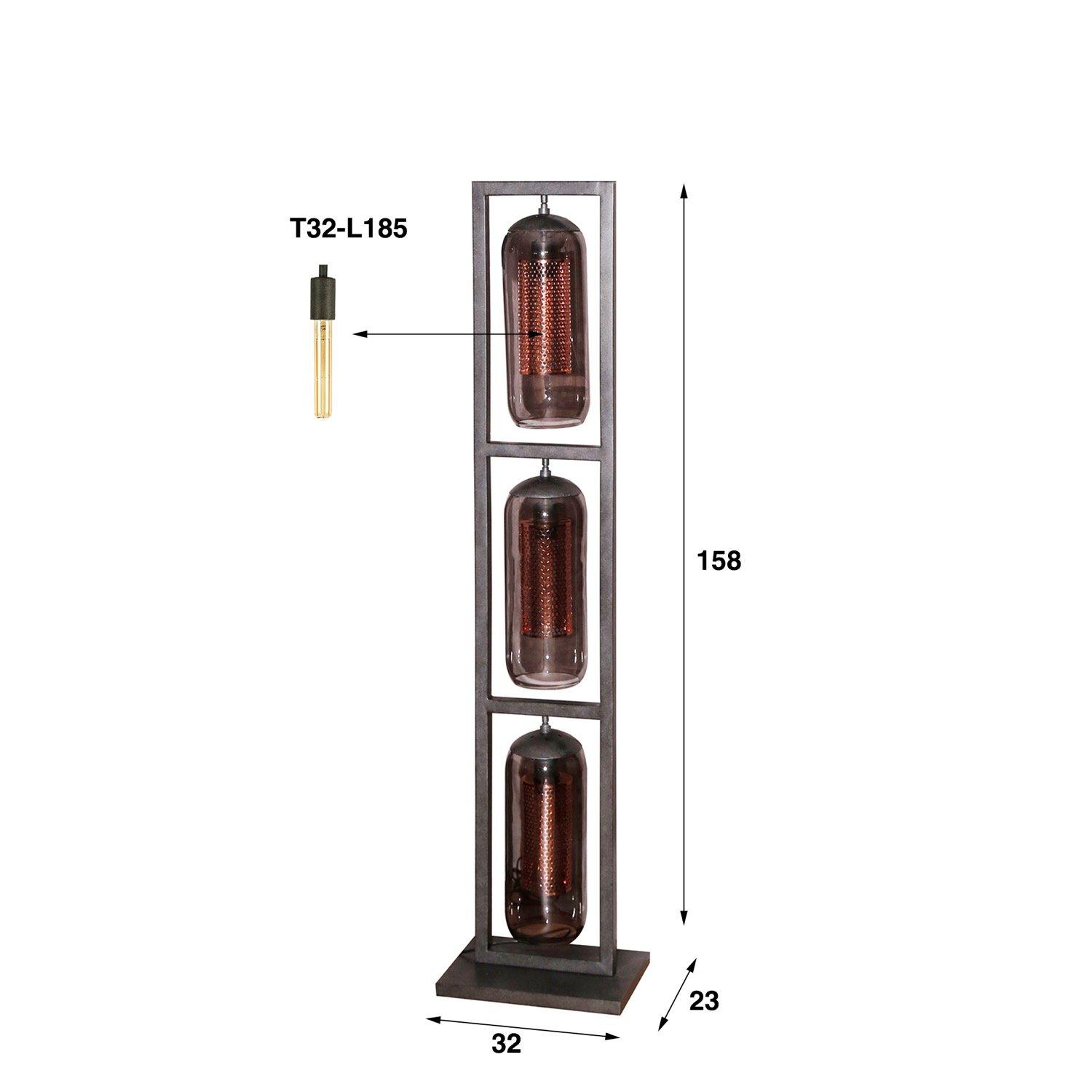 mutoni Stehlampe Smoke Glass 3L  