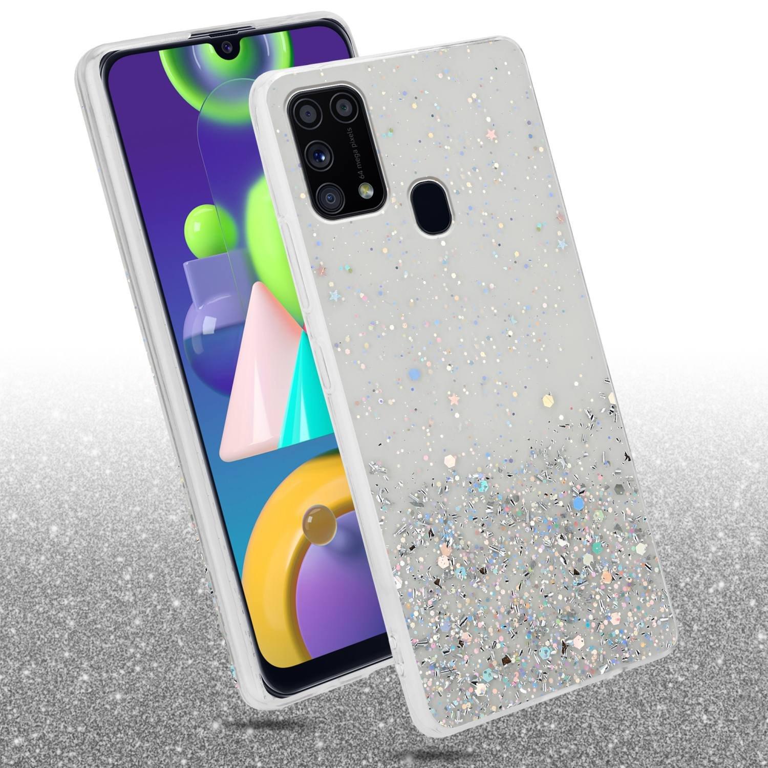 Cadorabo  Housse compatible avec Samsung Galaxy M31 - Coque de protection en silicone TPU flexible avec paillettes scintillantes 