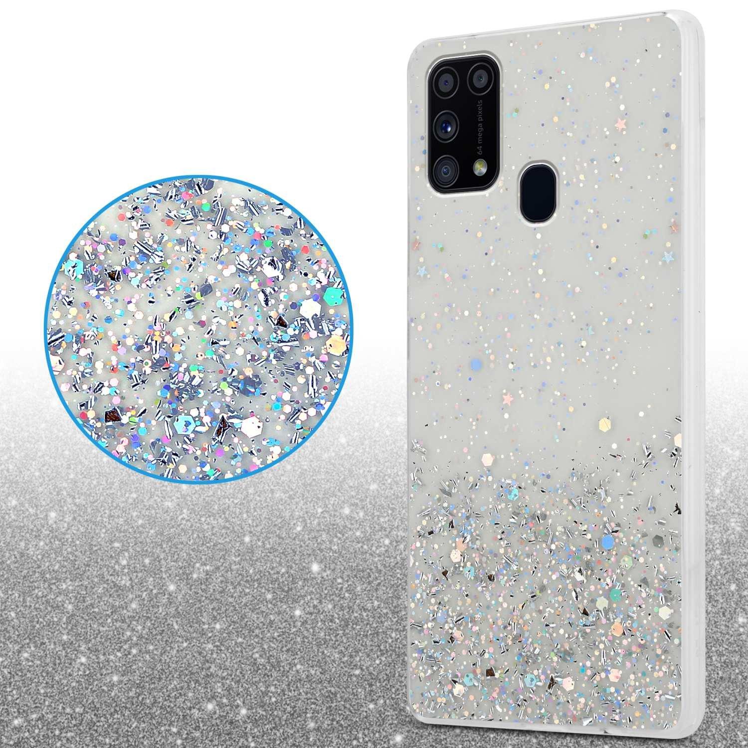 Cadorabo  Housse compatible avec Samsung Galaxy M31 - Coque de protection en silicone TPU flexible avec paillettes scintillantes 