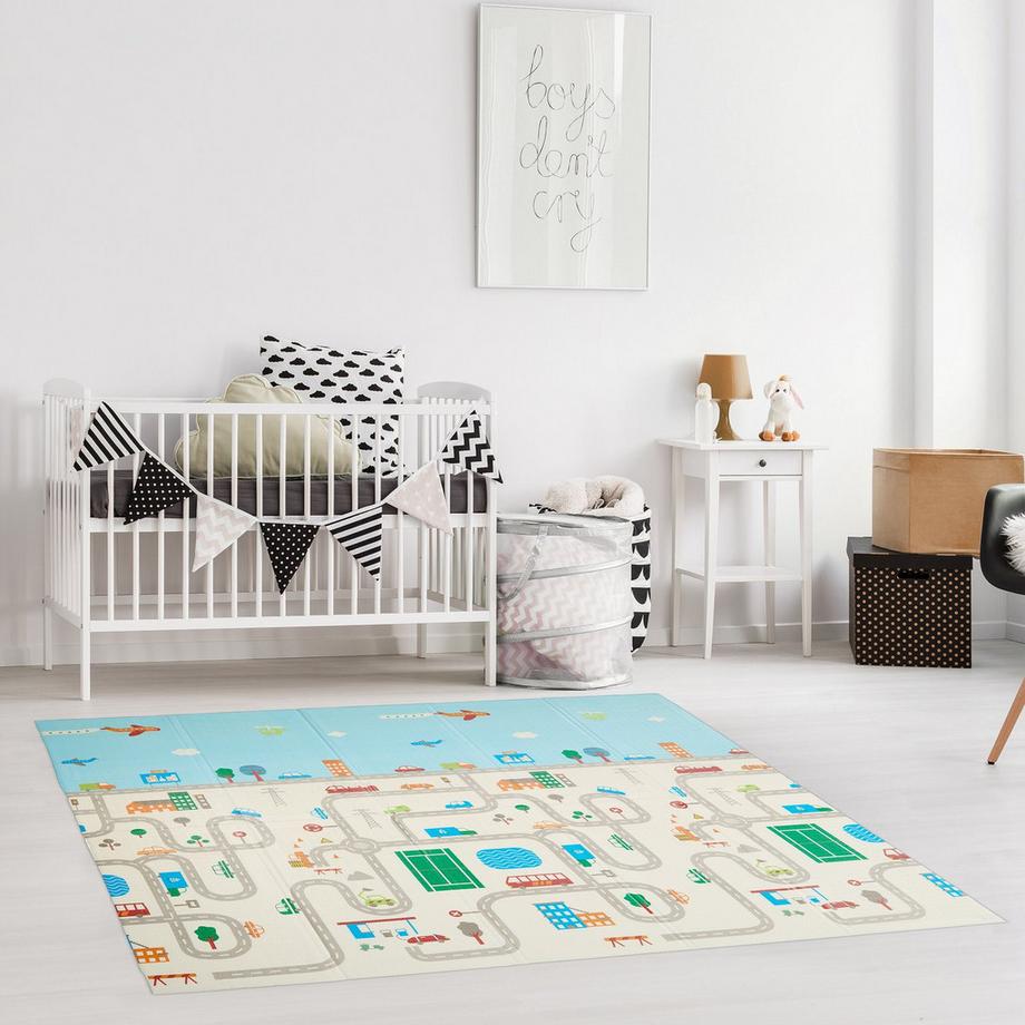 Northio Faltbare Spielmatte Tiere und Straße  