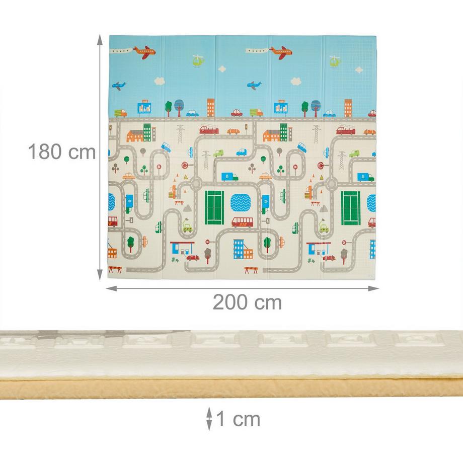 Northio Faltbare Spielmatte Tiere und Straße  
