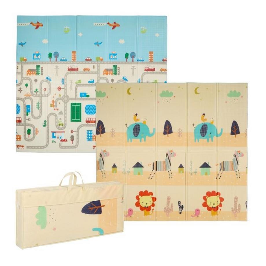 Tappetino da gioco pieghevole animali e strada