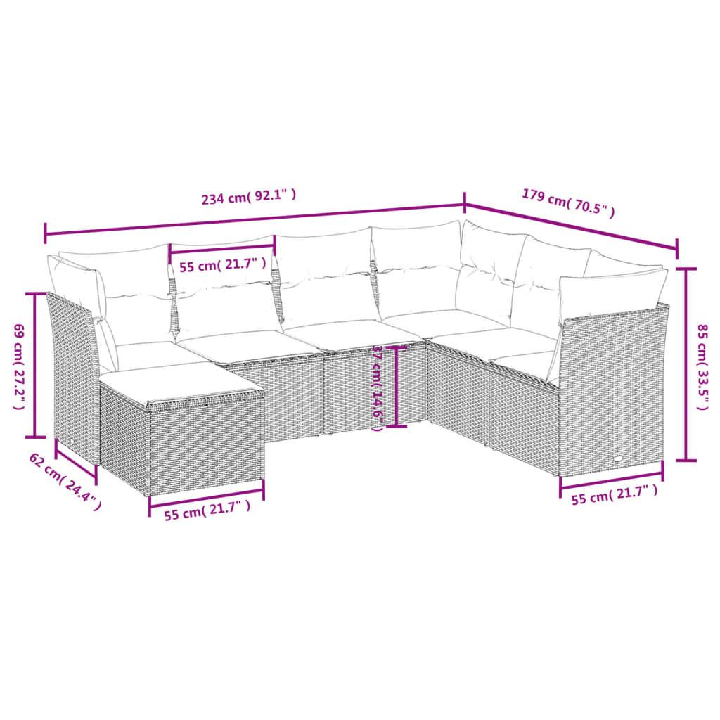 VidaXL Ensemble de canapés de jardin rotin synthétique  