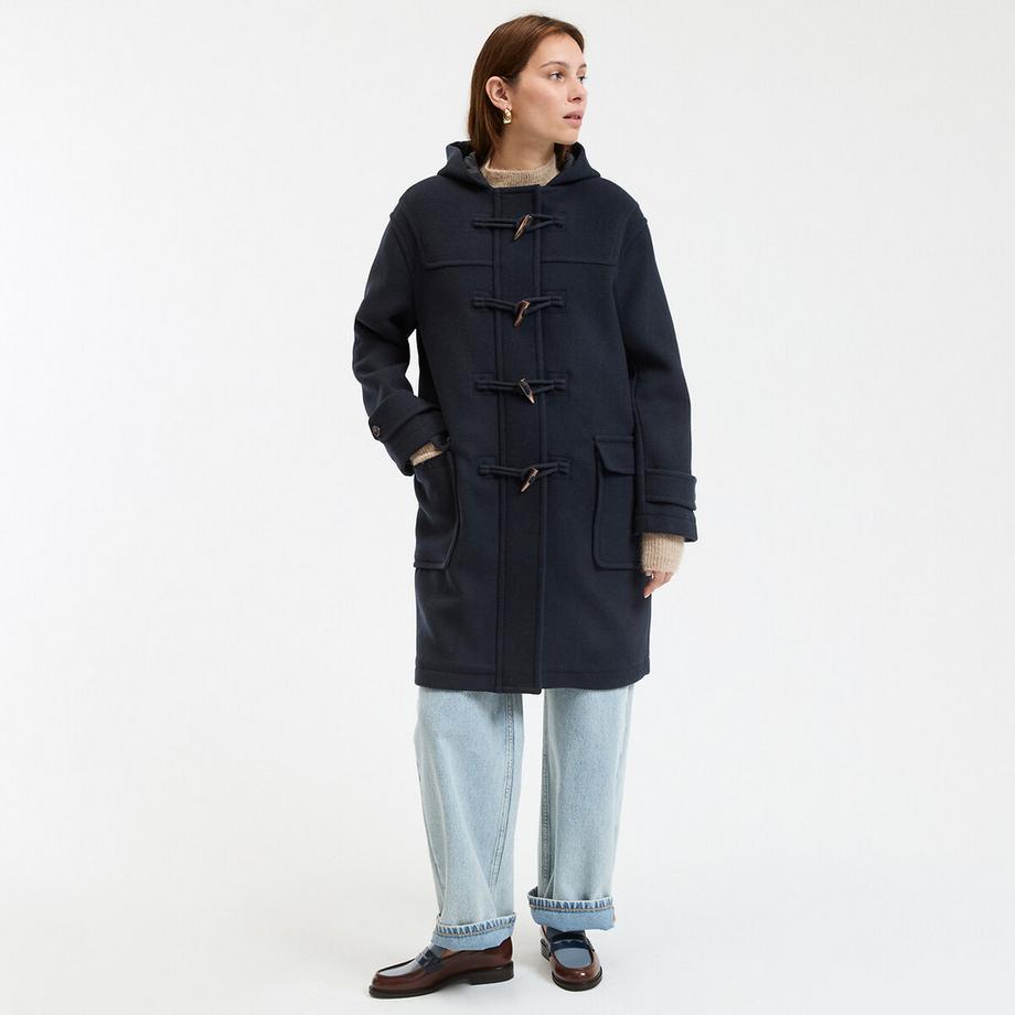 Duffle-coat mi-long à capuche