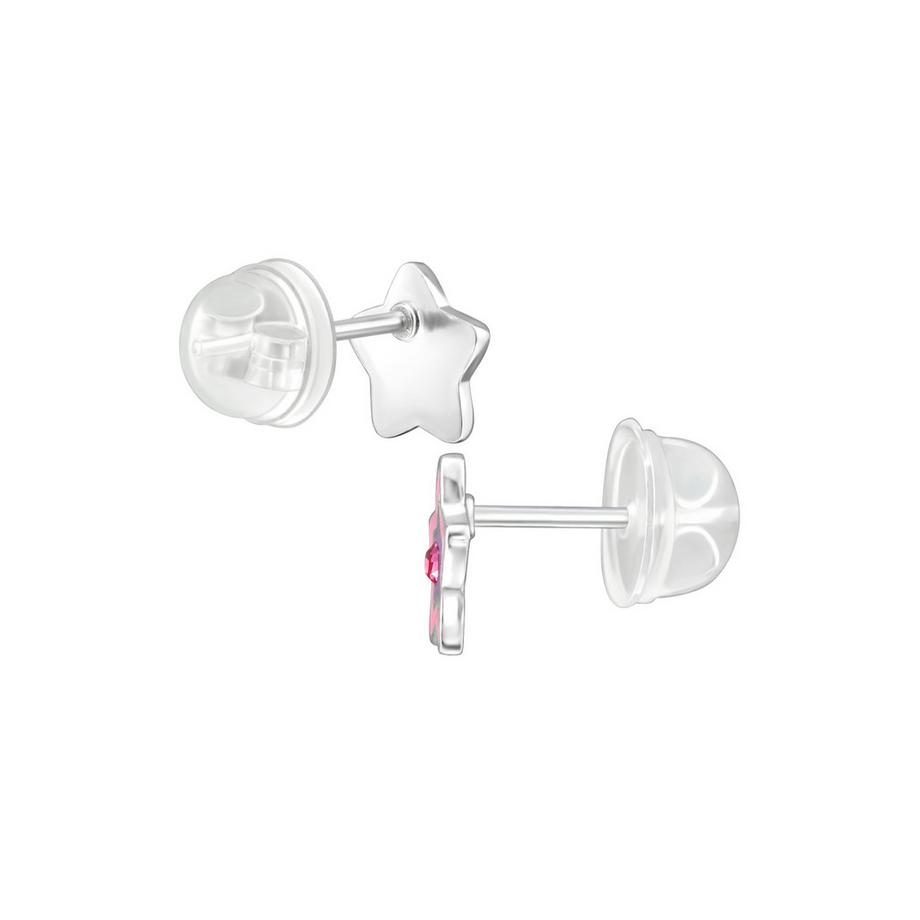 Maxte  Premium Ohrstecker Stern aus Sterling  mit Kristall und Epoxidharz 